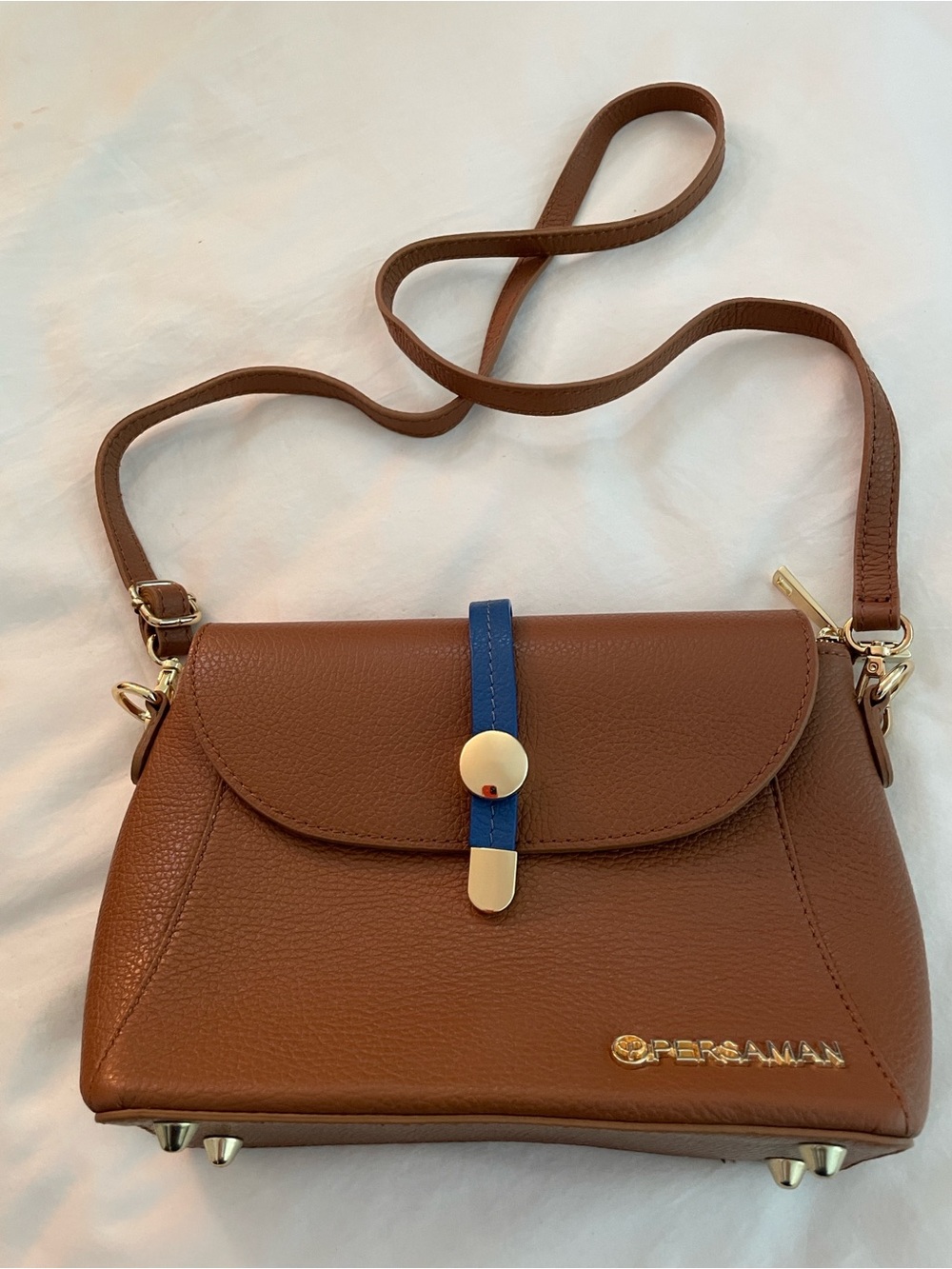 New Tan Leather Crossbody Bag